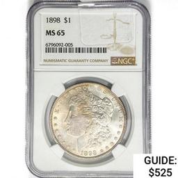 1898 Morgan Silver Dollar NGC MS65