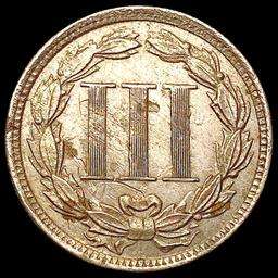 1865 Nickel Three Cent CHOICE AU