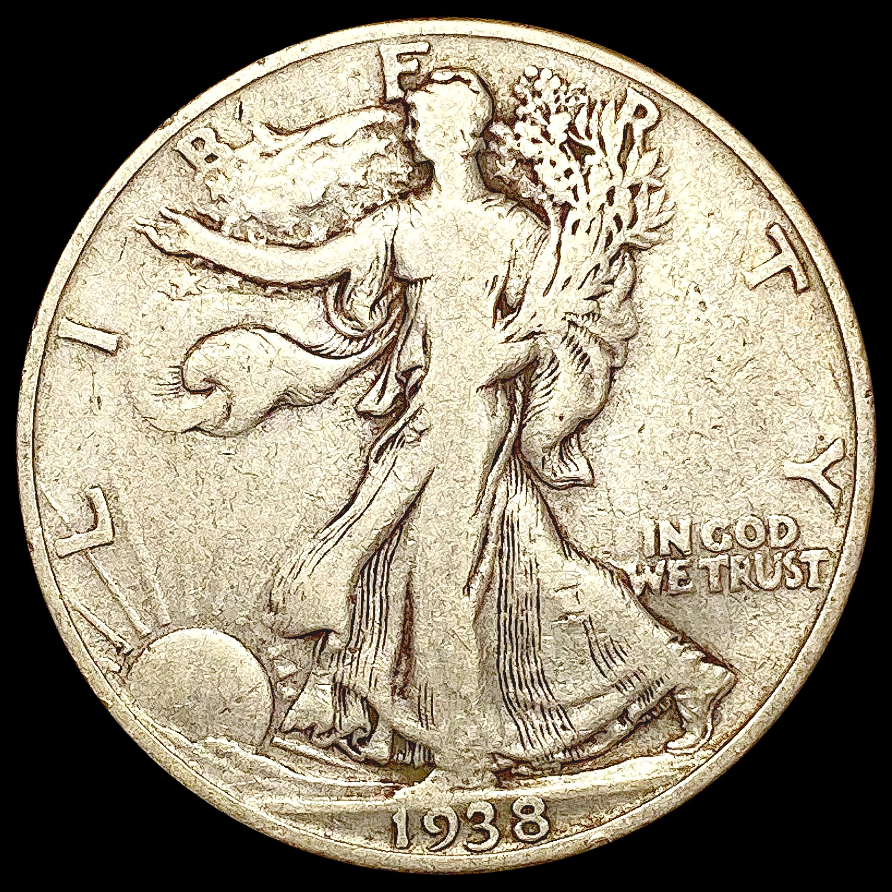 1938-D Walking Liberty Half Dollar NICELY CIRCULAT