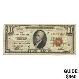 1929 C $10 US Bank of Philadelphia, PA Fed Res Not