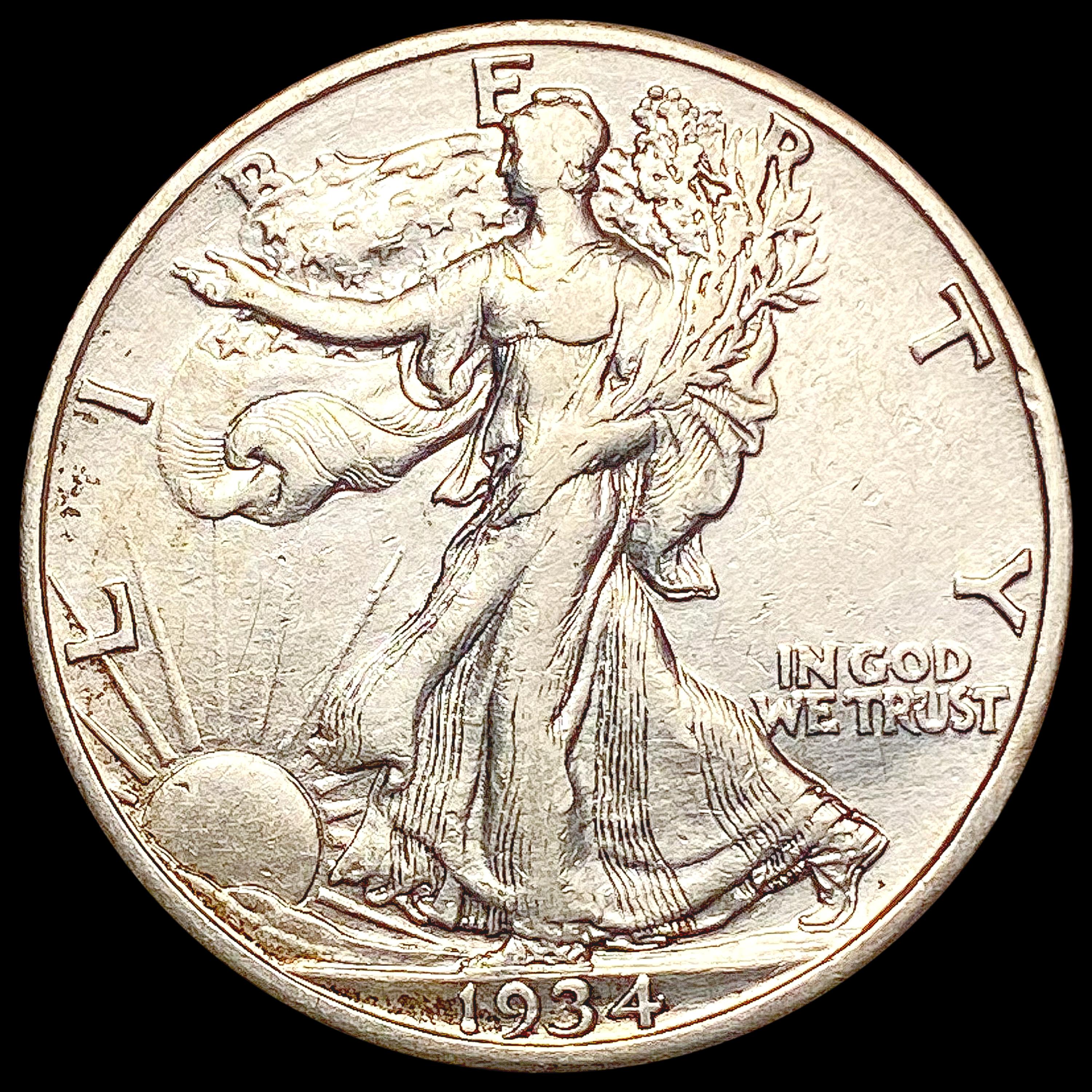 1934-S Walking Liberty Half Dollar CLOSELY UNCIRCU