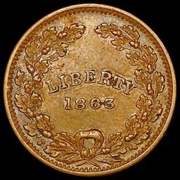 1863 Civil War Token CLOSELY UNCIRCULATED