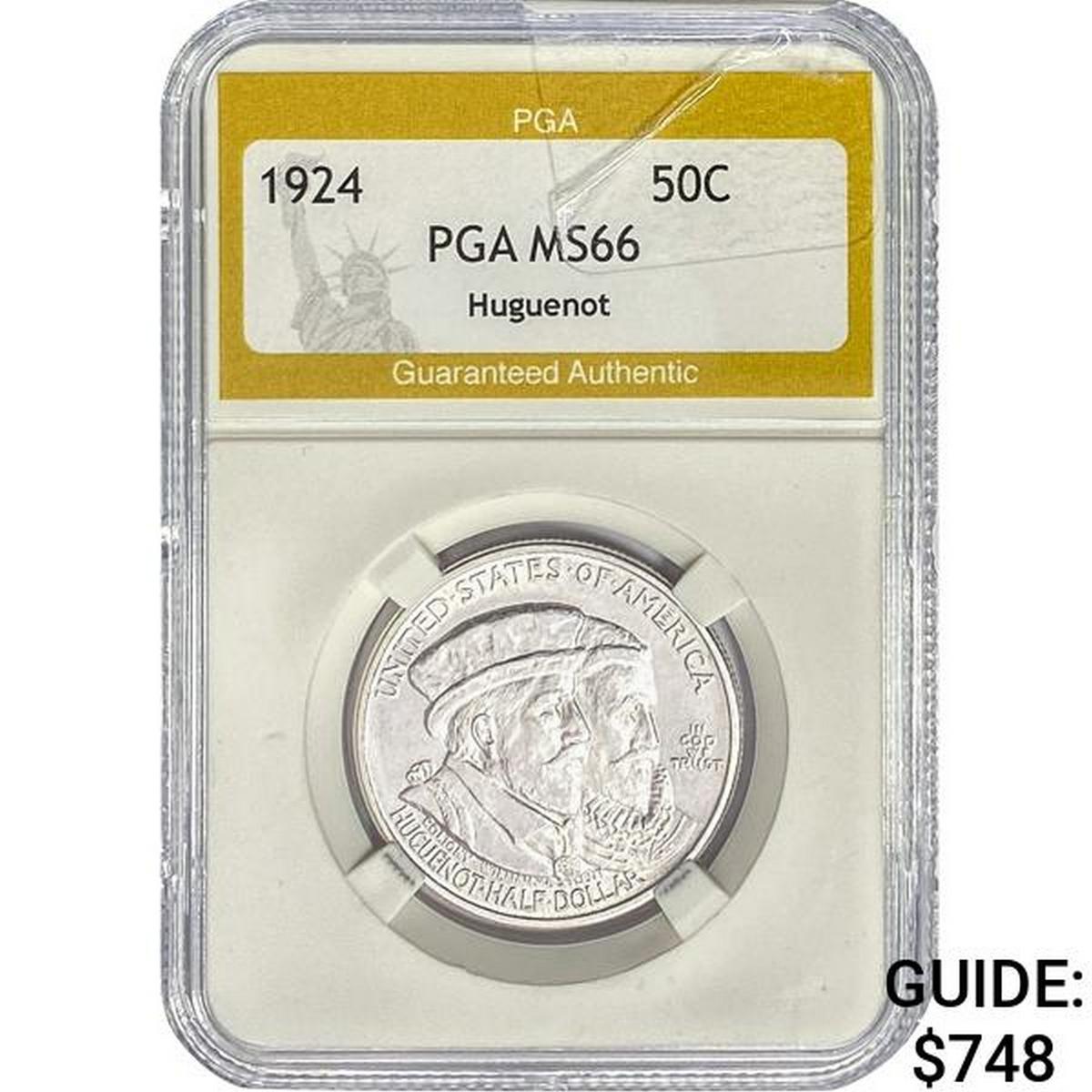 1924 Huguenot Half Dollar PGA MS66