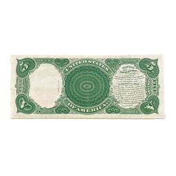 1907 $5 WOODCHOPPER LT UNITED STATES NOTE AU