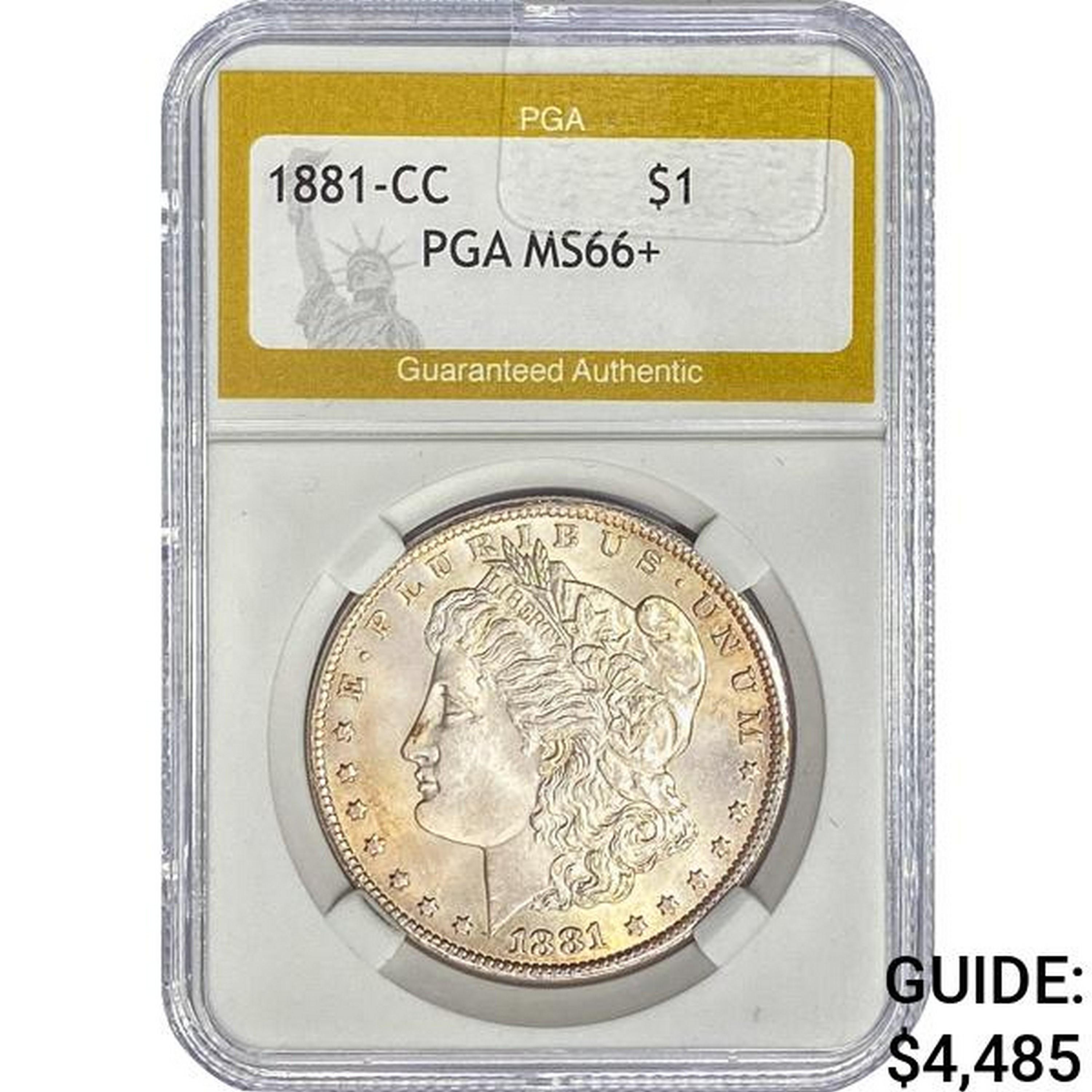 1881-CC Morgan Silver Dollar PGA MS66+