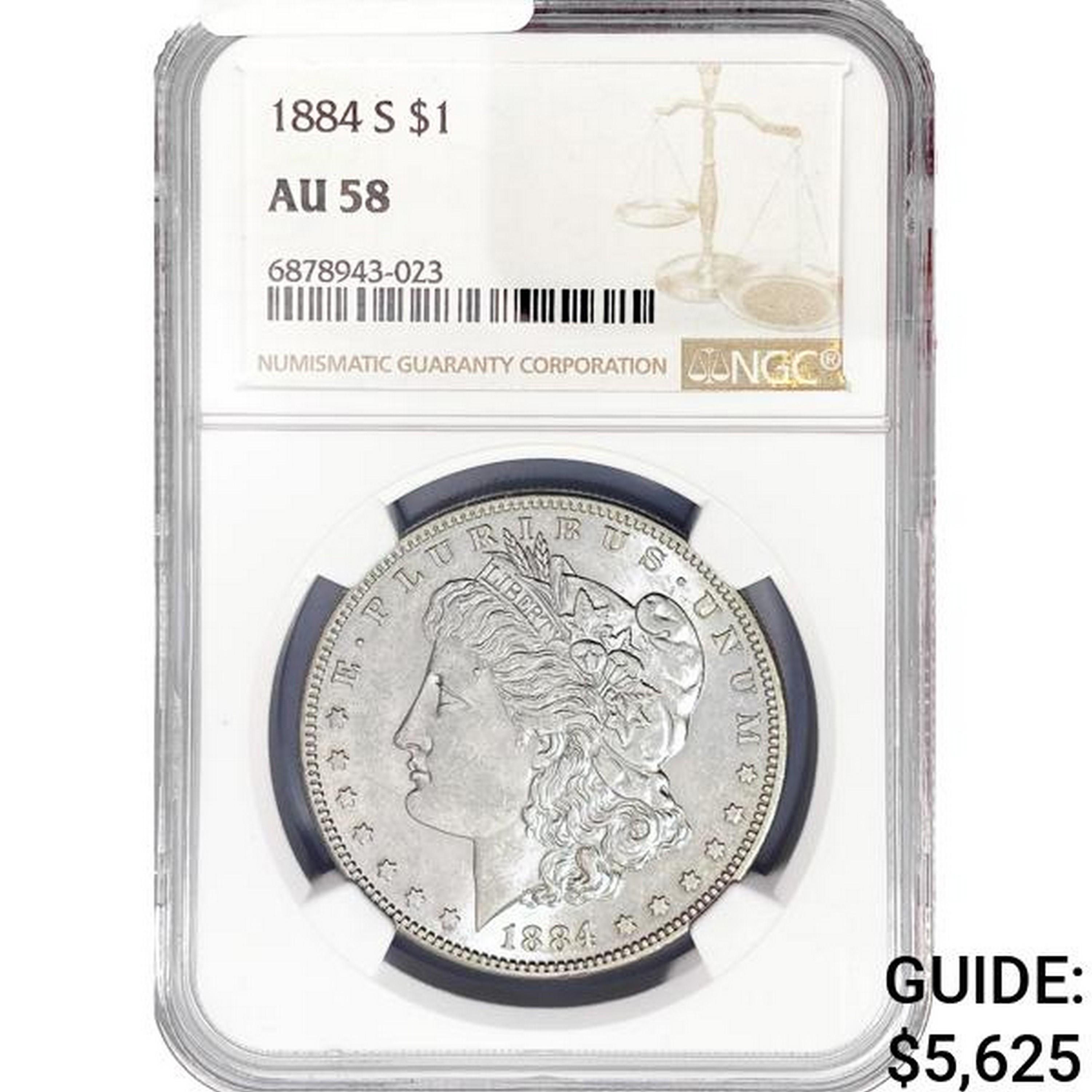 1884-S Morgan Silver Dollar NGC AU58