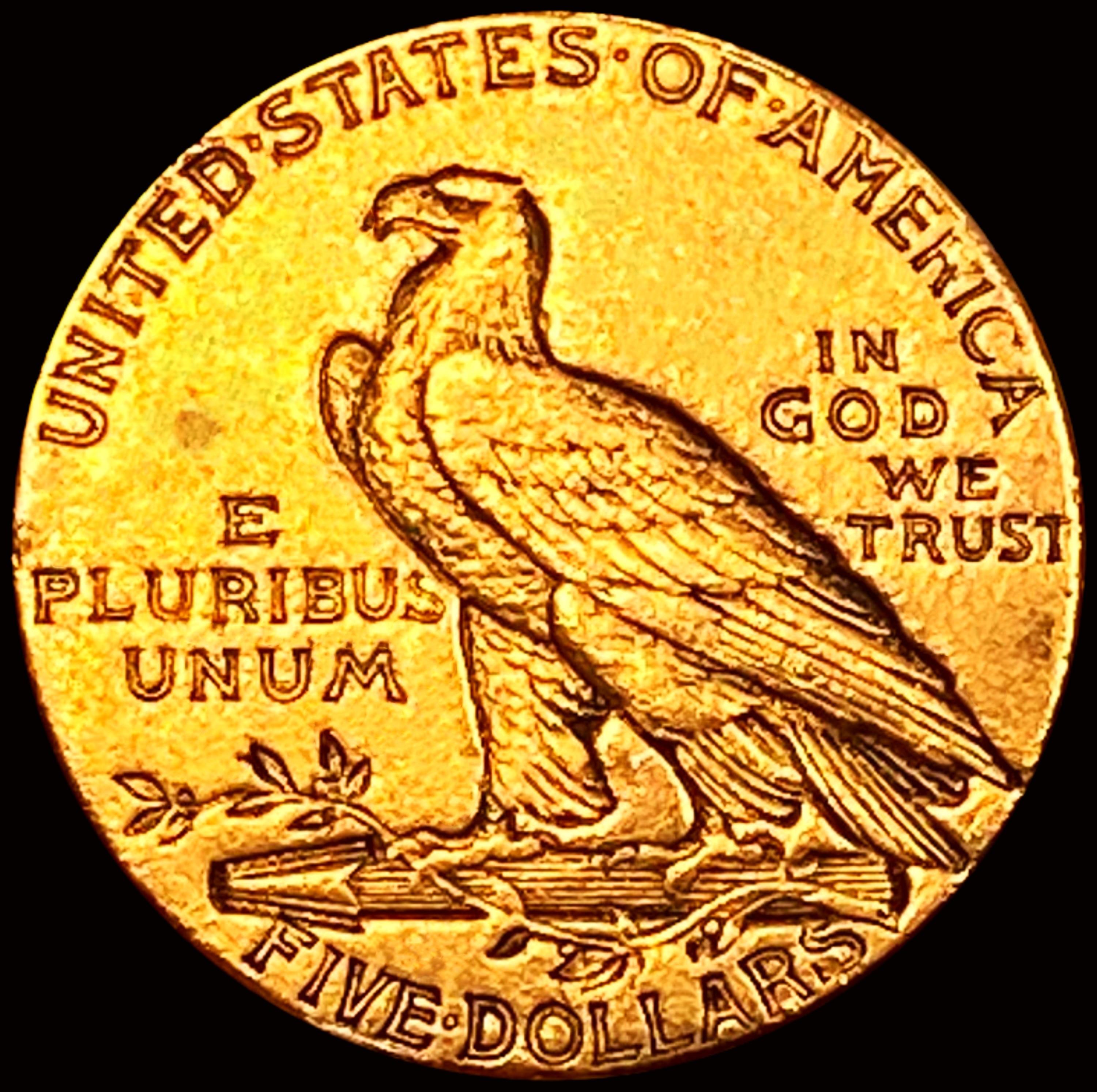 1911-D $5 Gold Half Eagle CHOICE AU