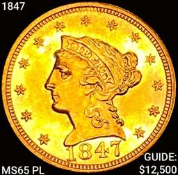 1847 $2.50 Gold Quarter Eagle GEM BU PL