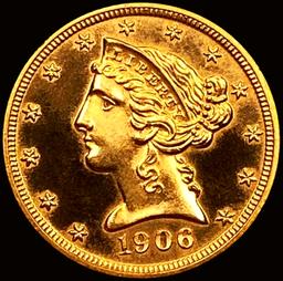 1906 $5 Gold Half Eagle GEM PROOF DCAM