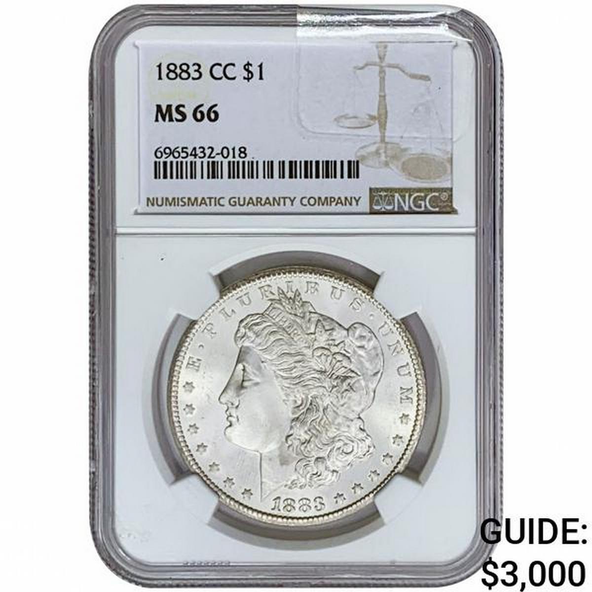 1883-CC Morgan Silver Dollar NGC MS66