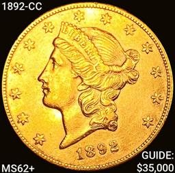 1892-CC $20 Gold Double Eagle UNCIRCULATED +