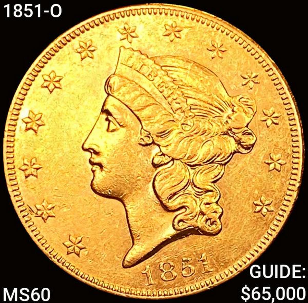 1851-O $20 Gold Double Eagle UNCIRCULATED