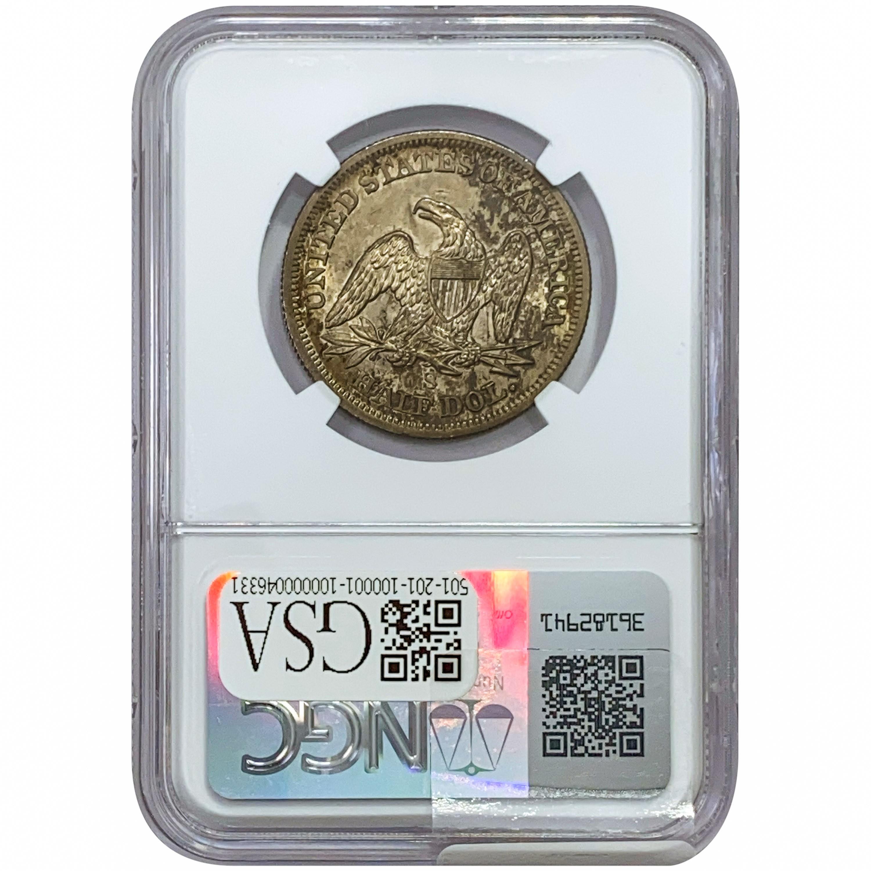 1858-S Seated Liberty Half Dollar NGC MS62