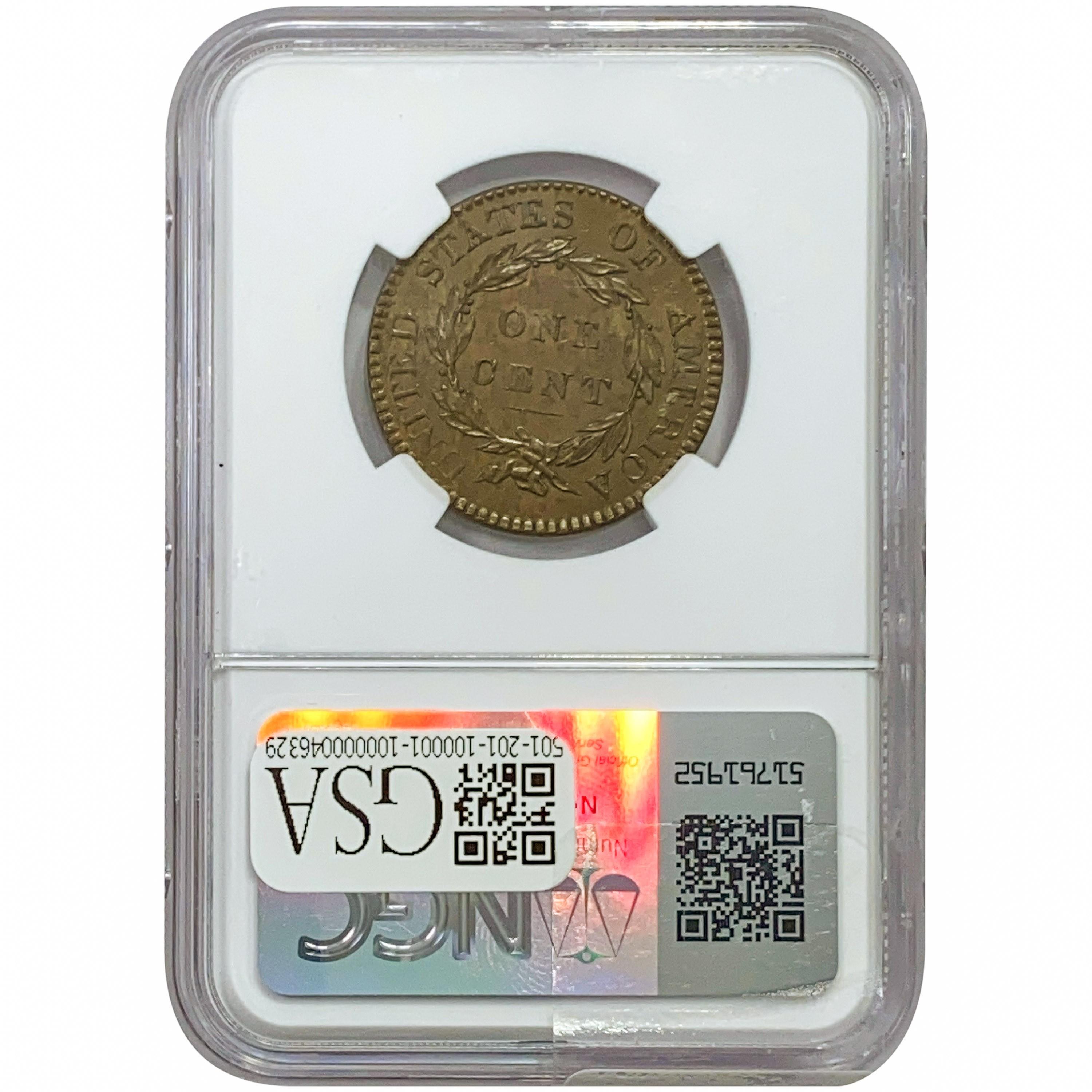 1819 Coronet Head Large Cent NGC MS62 BN