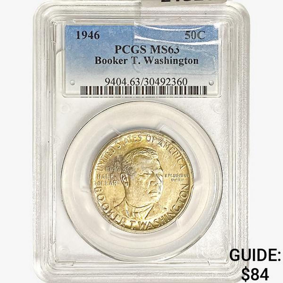 1946 Booker T Half Dollar PCGS MS63