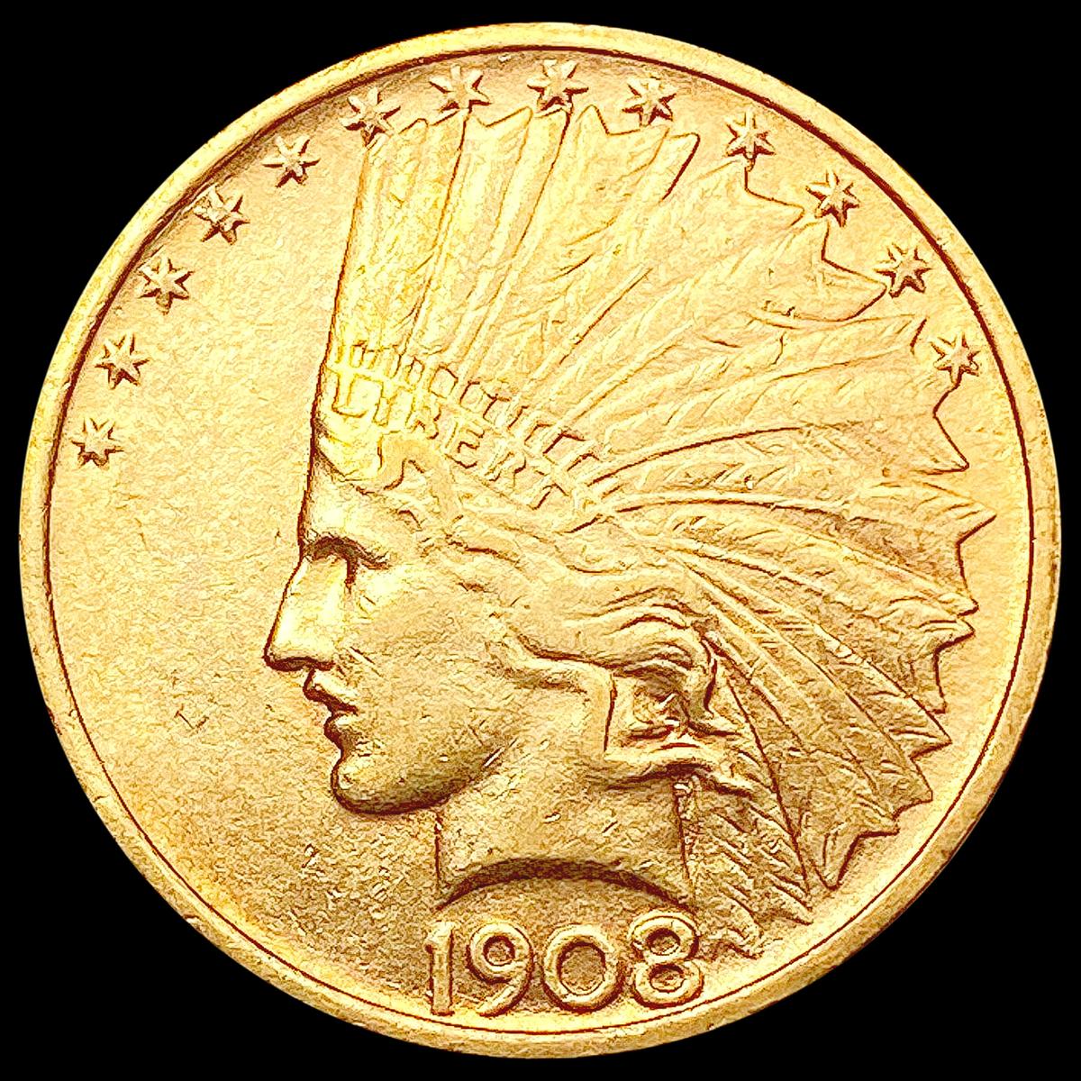 1908 $10 Gold Eagle CLOSELY UNCIRCULATED