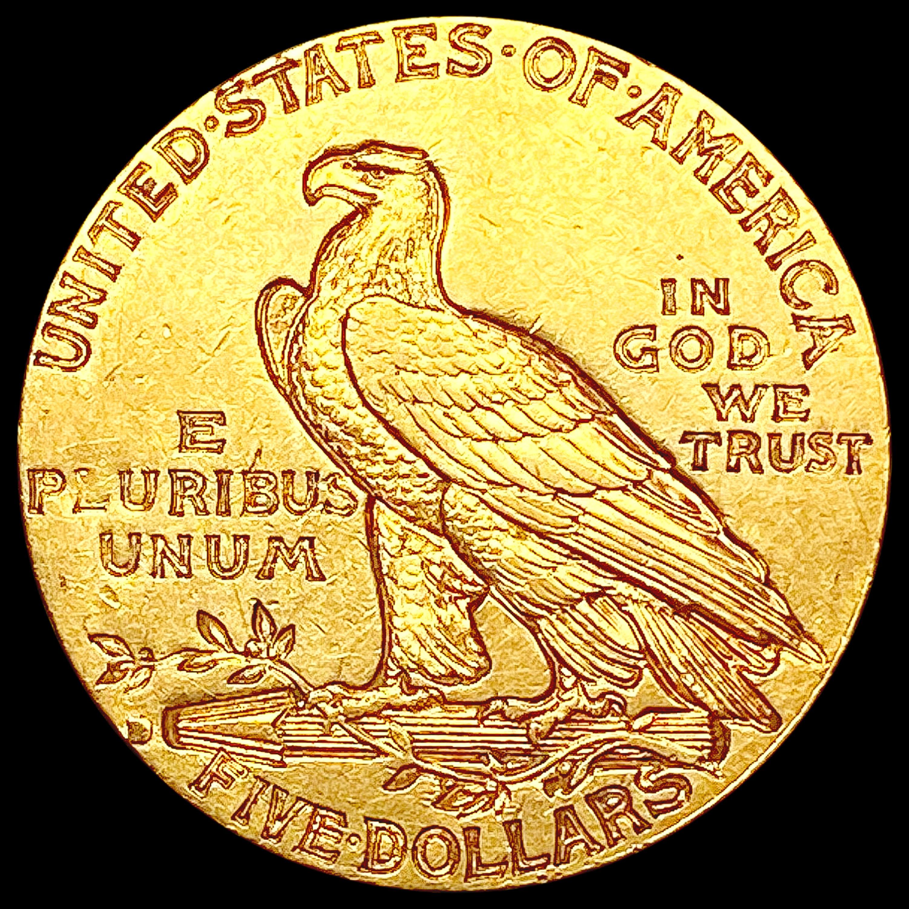 1914-D $5 Gold Half Eagle CLOSELY UNCIRCULATED