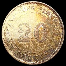 1890 China Kwangtung Prov Silv 20 Cents LIGHTLY CI