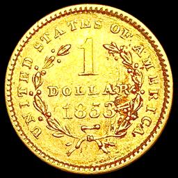 1853 Rare Gold Dollar NEARLY UNCIRCULATED