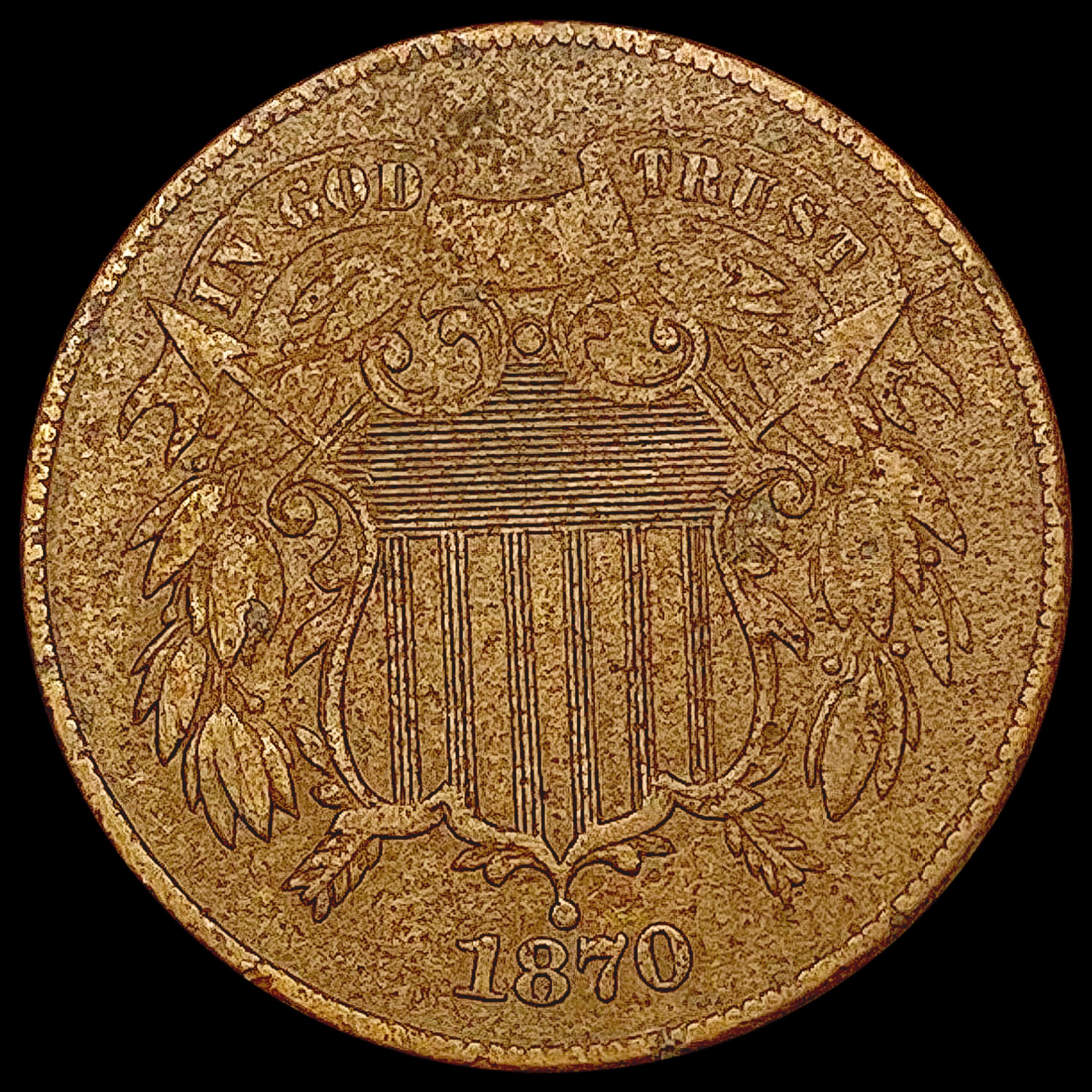 1870 Two Cent Piece NEARLY UNCIRCULATED