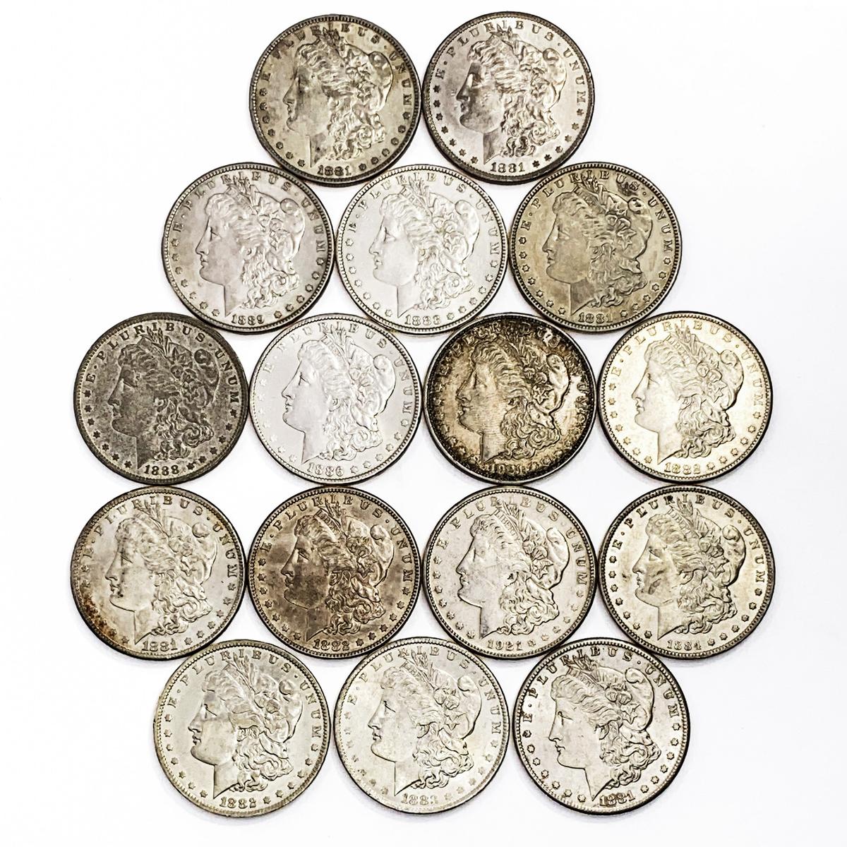 1881-1921 Roll of Morgan Silver Dollars [16 Coins]