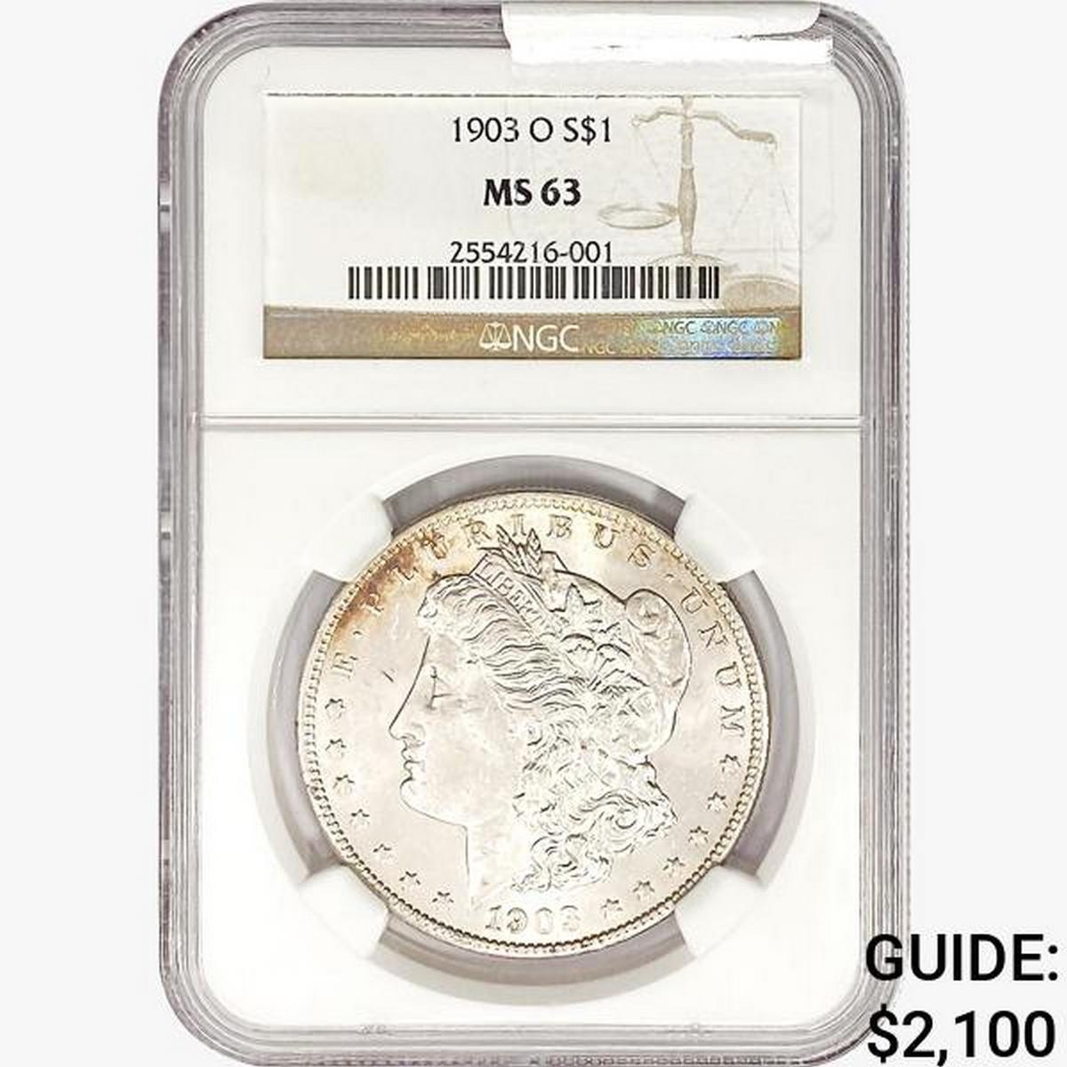 1903-O Morgan Silver Dollar NGC MS63