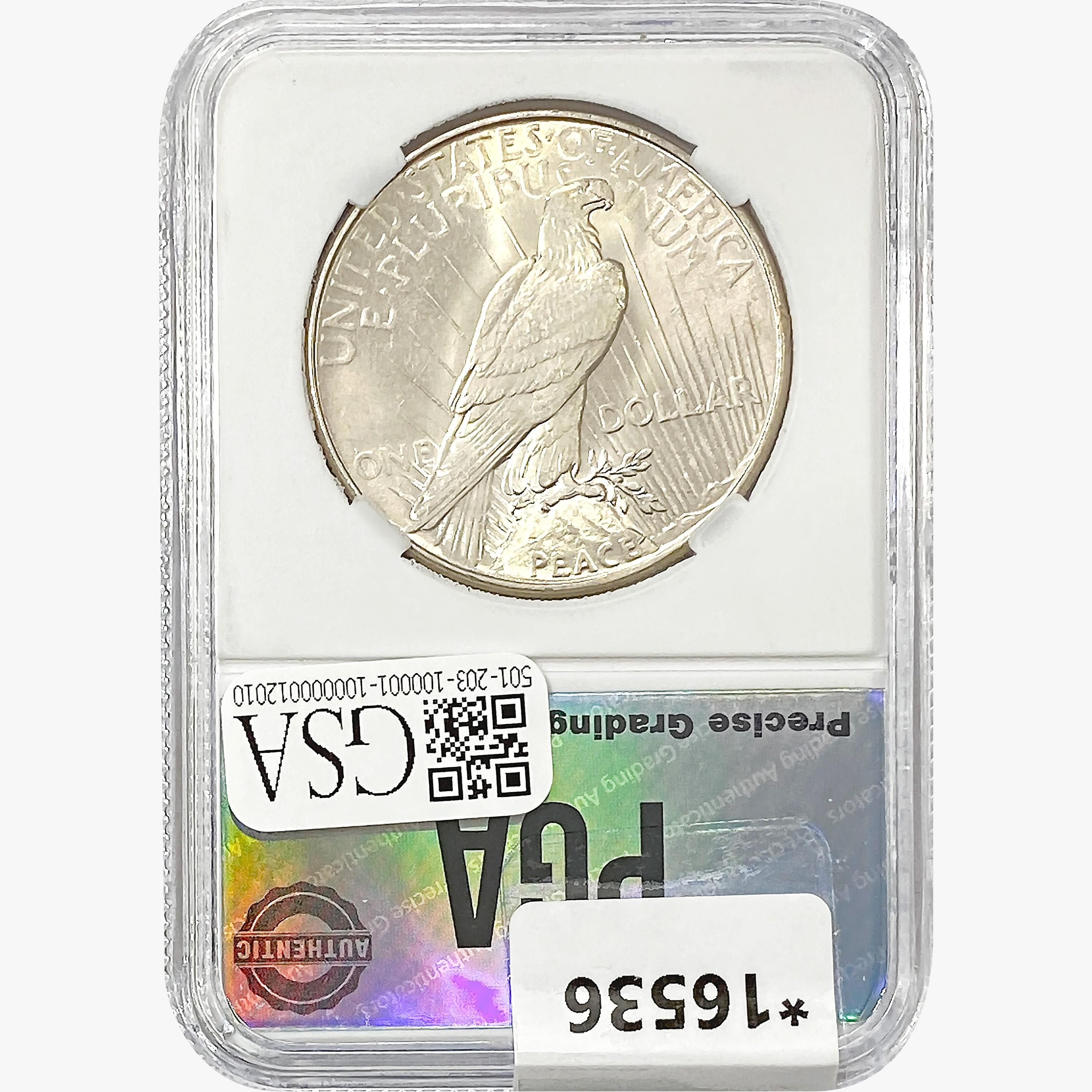 1934 Silver Peace Dollar PGA MS65