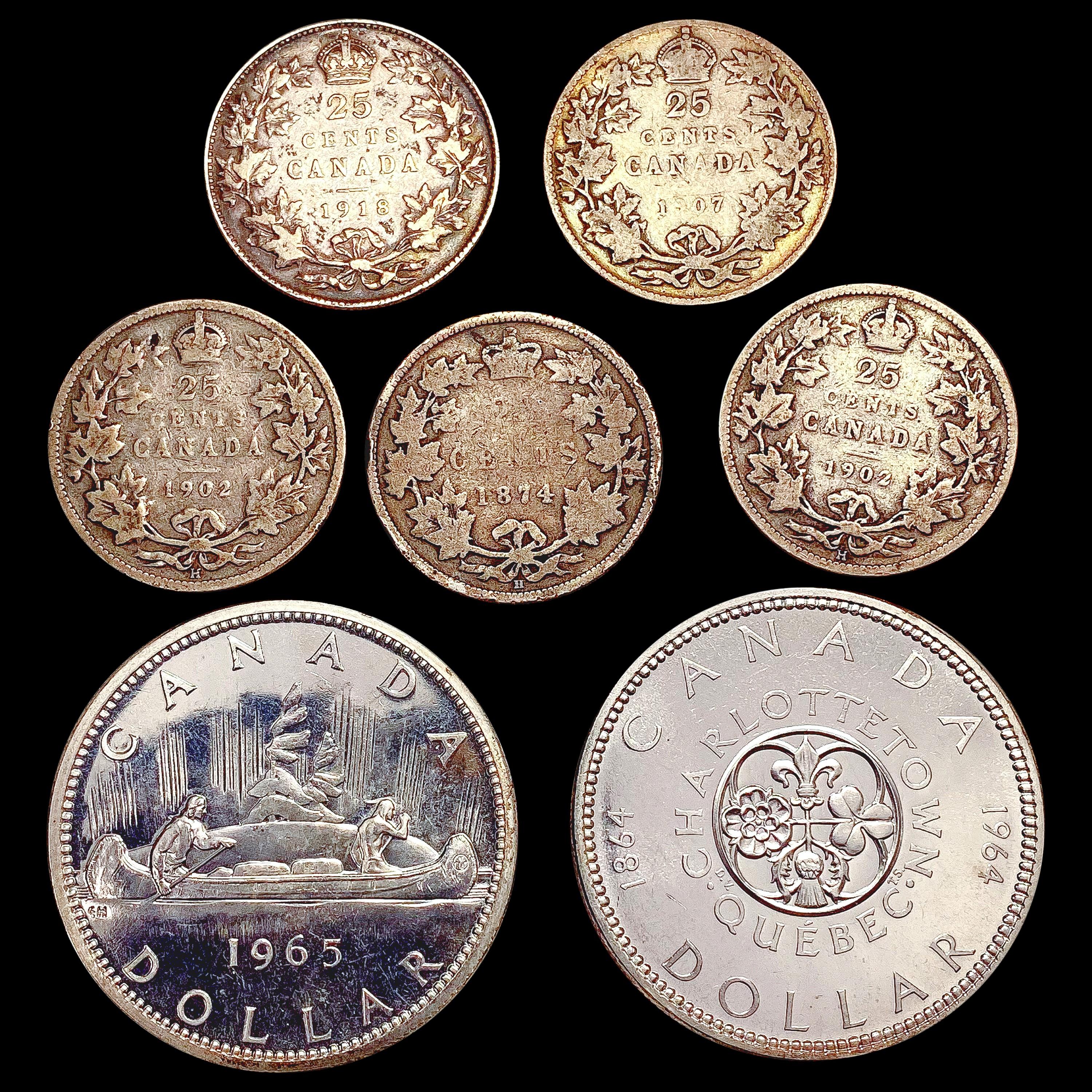 [7] Canada Varied SILV Coinage [1874, [2] 1902, 19