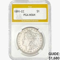 1891-CC Morgan Silver Dollar PGA MS64