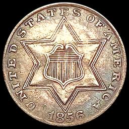 1856 Silver Three Cent CLOSELY UNCIRCULATED