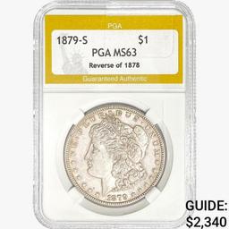 1879-S Morgan Silver Dollar PGA MS63 REV 78