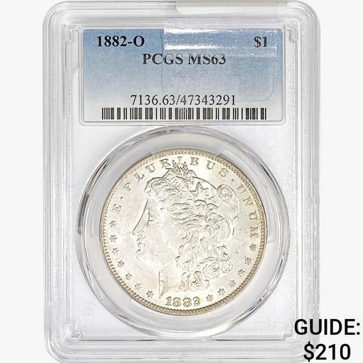 1882-O Morgan Silver Dollar PCGS MS63