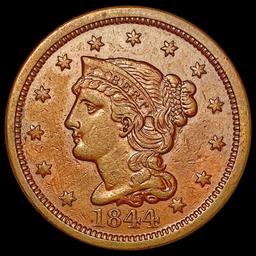 1844 Braided Hair Large Cent NEARLY UNCIRCULATED