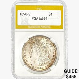 1890-S Morgan Silver Dollar PGA MS64