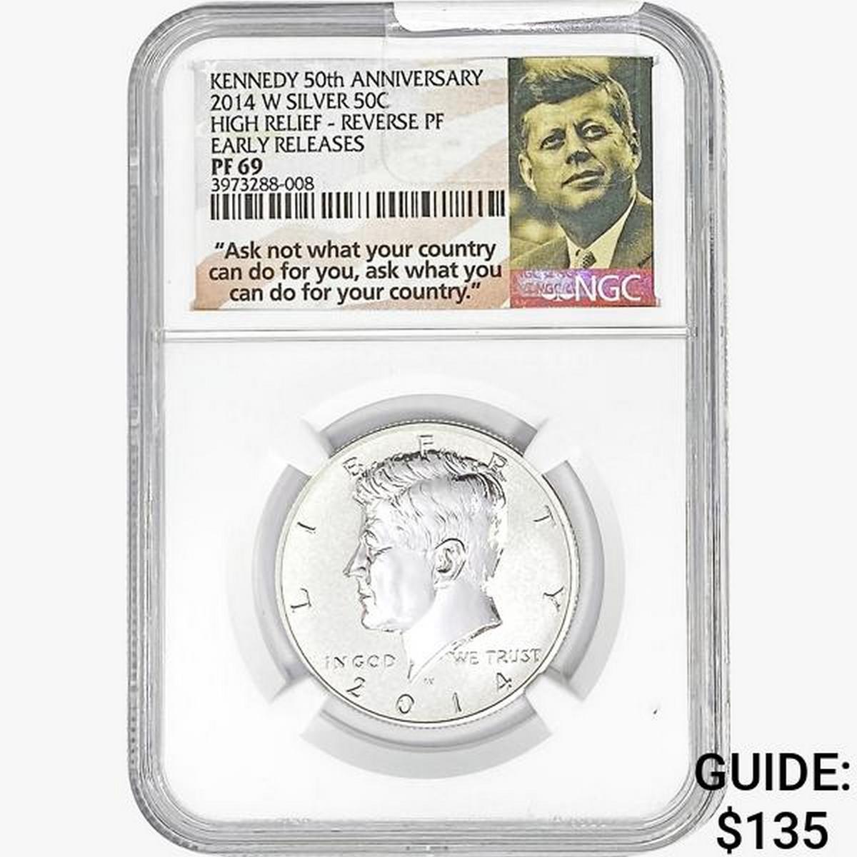 2014-W Kennedy Half Dollar NGC PF69 ER HR REV PF 5