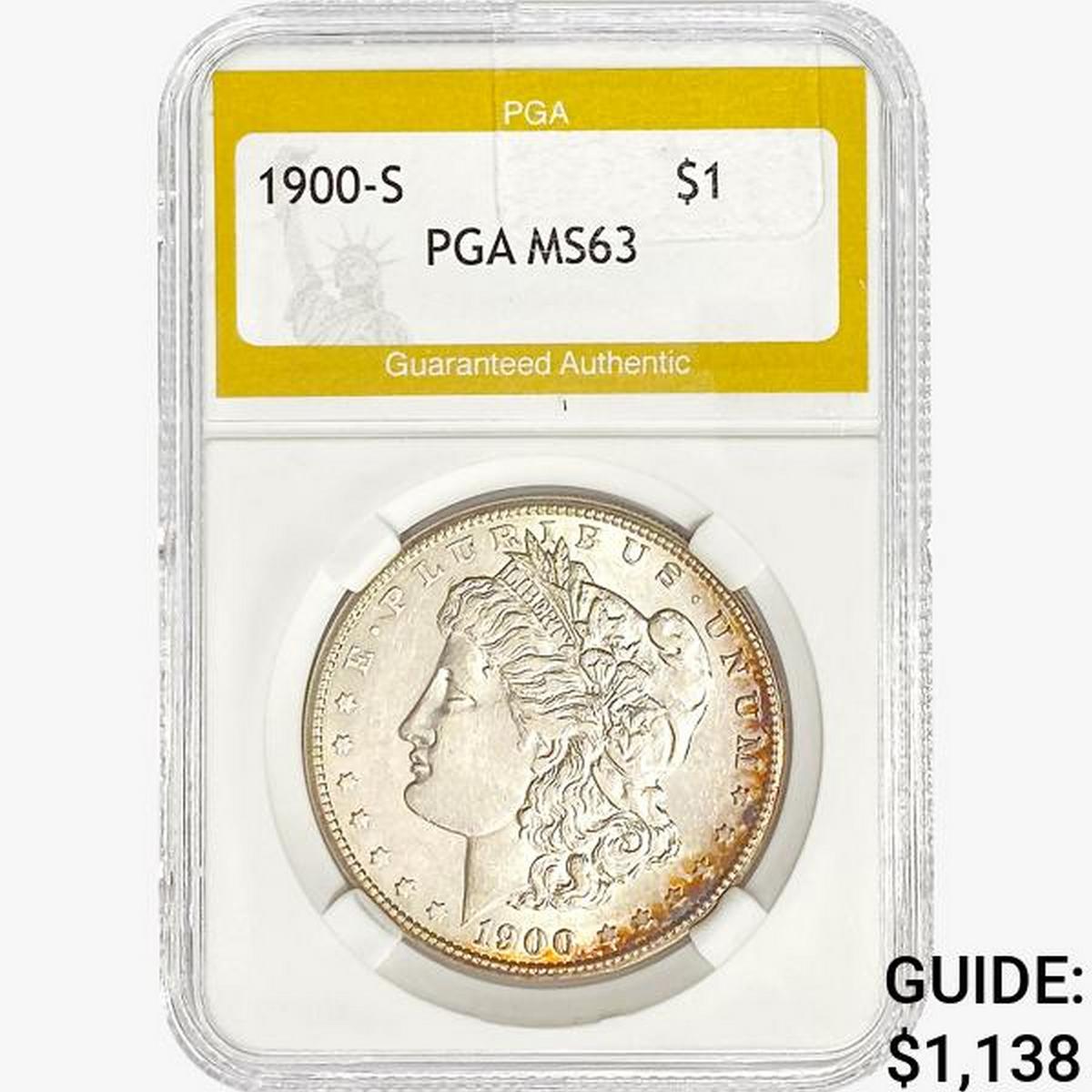 1900-S Morgan Silver Dollar PGA MS63