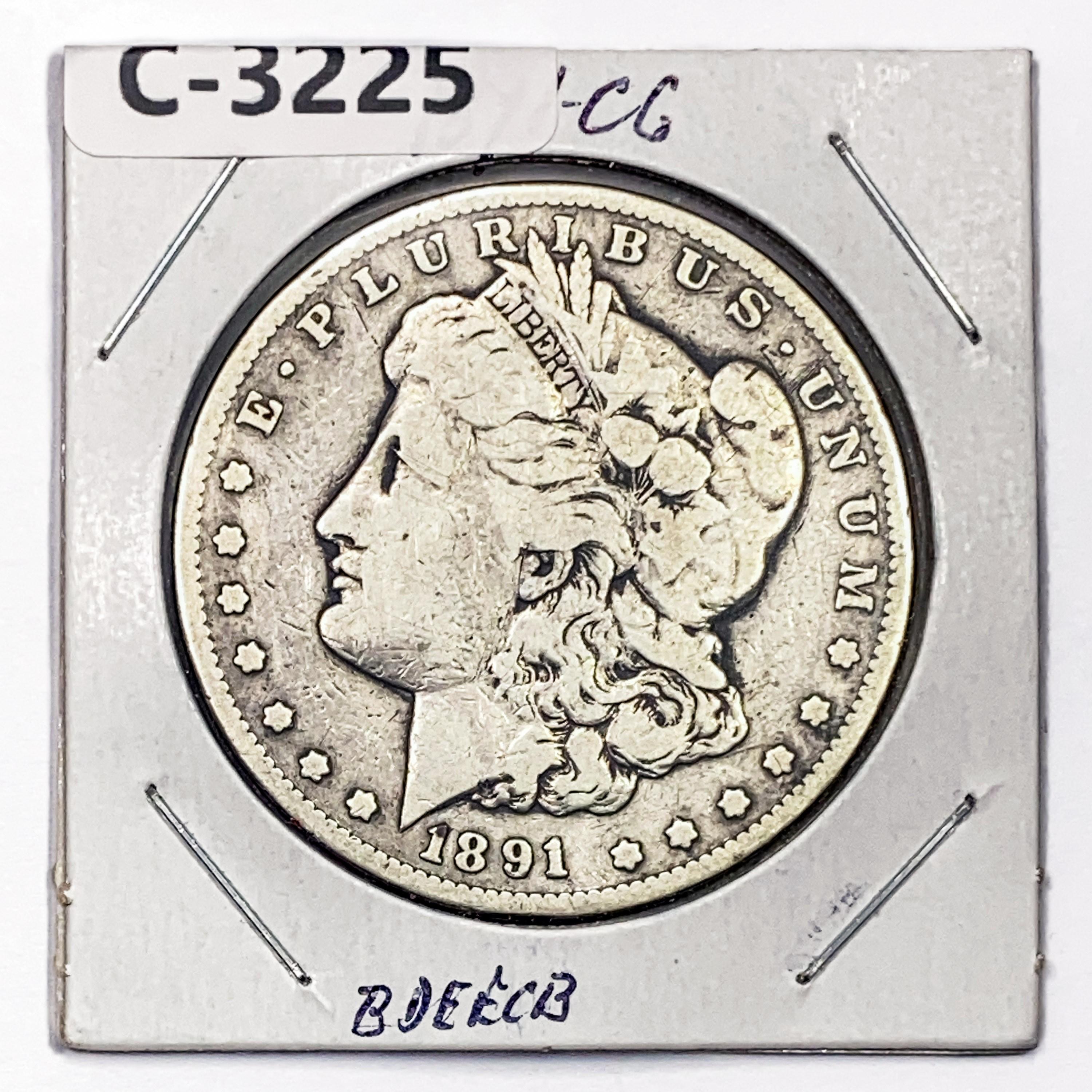 1891-CC Morgan Silver Dollar