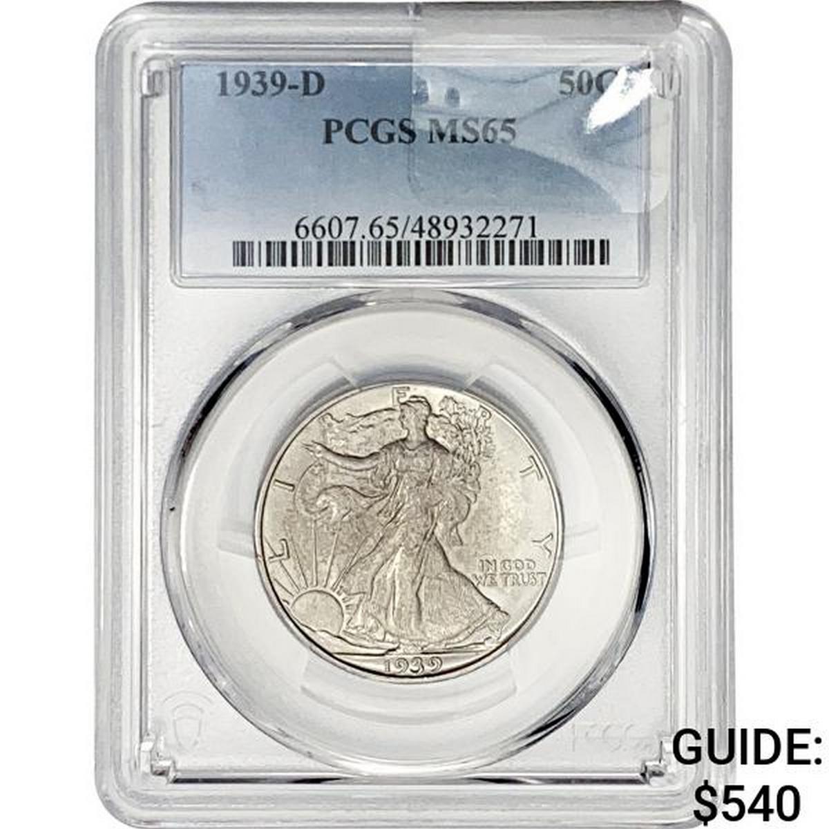 1939-D Walking Liberty Half Dollar PCGS MS65