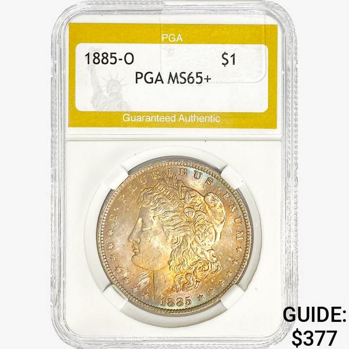 1885-O Morgan Silver Dollar PGA MS65+