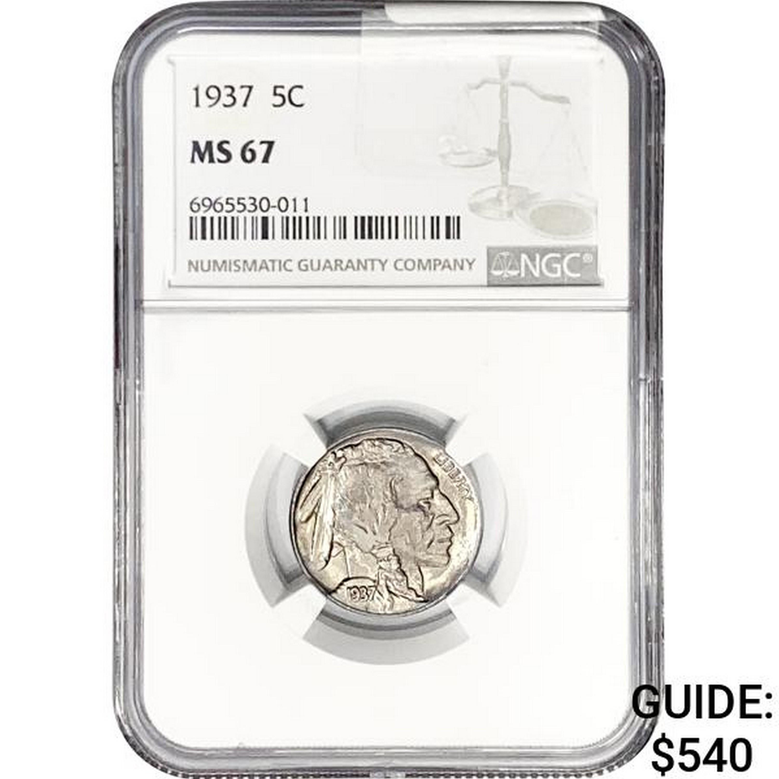 1937 Buffalo Nickel NGC MS67
