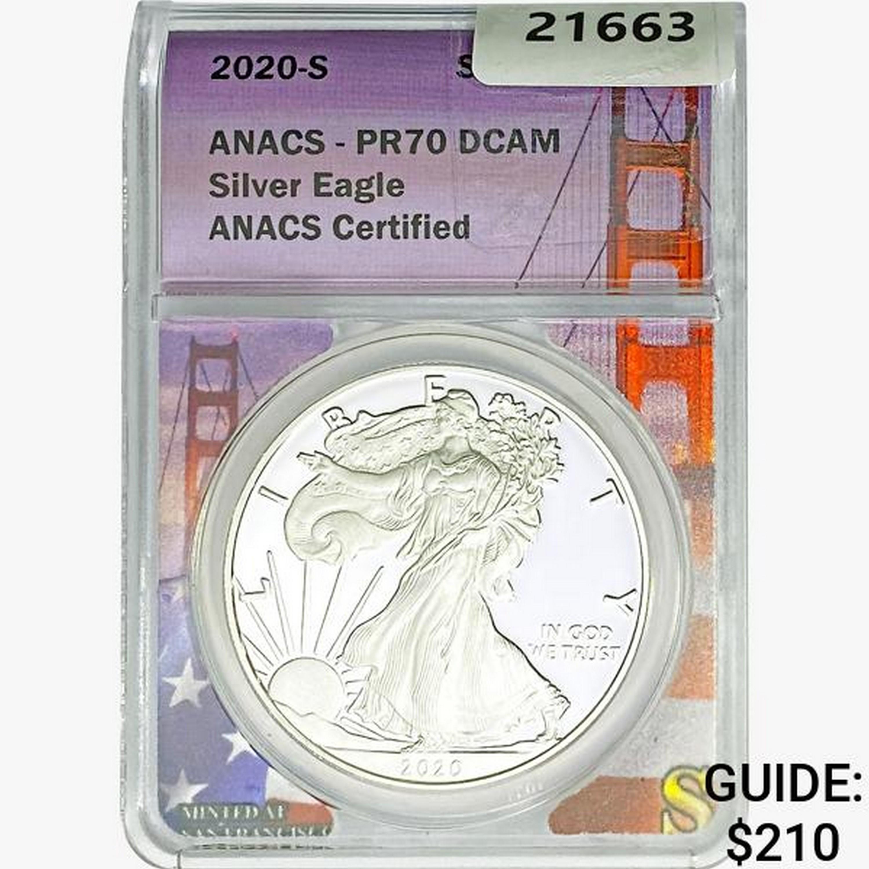 2020-S Silver Eagle ANACS PR70 DCAM