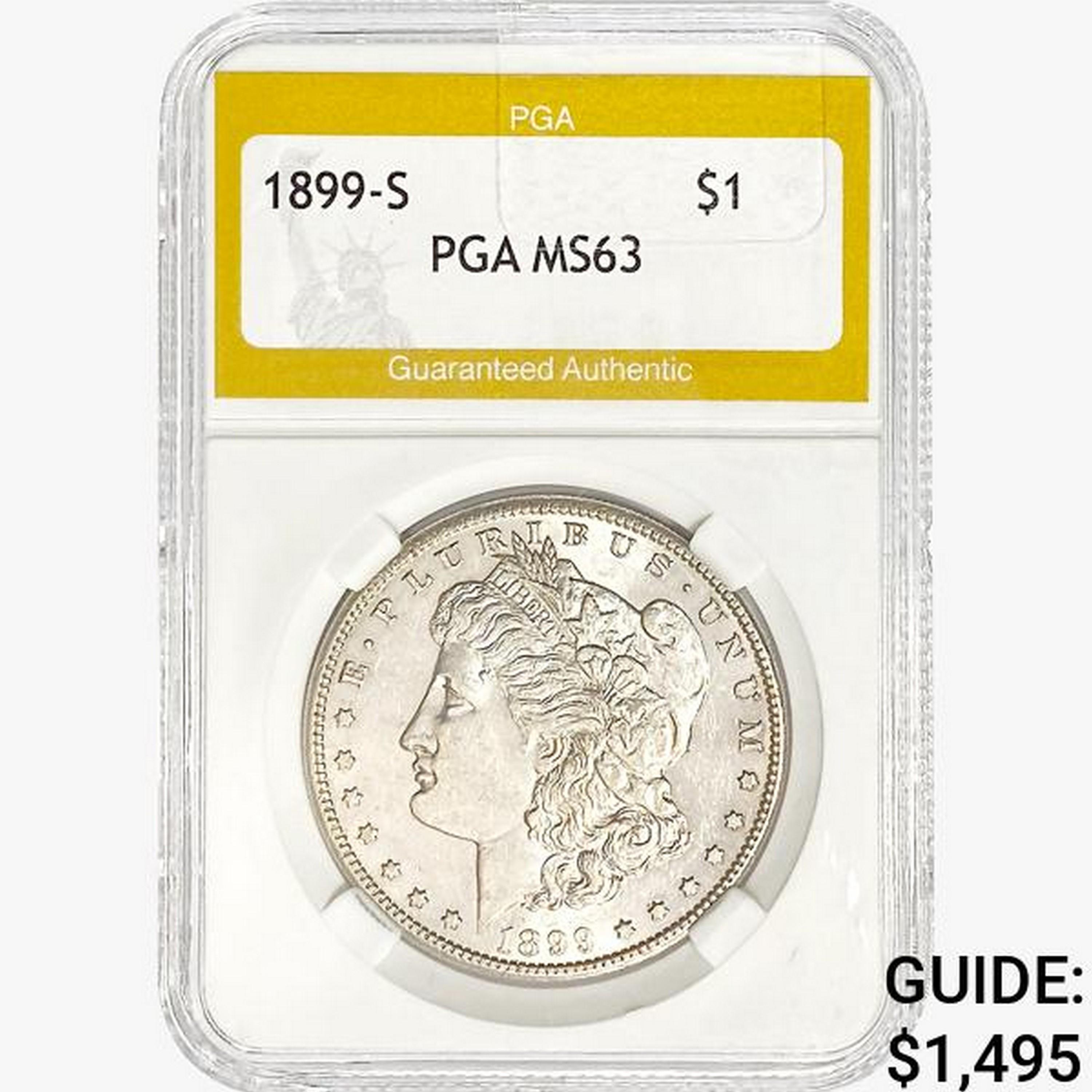 1899-S Morgan Silver Dollar PGA MS63