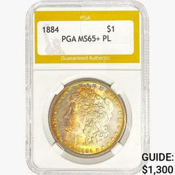 1884 Morgan Silver Dollar PGA MS65+ PL