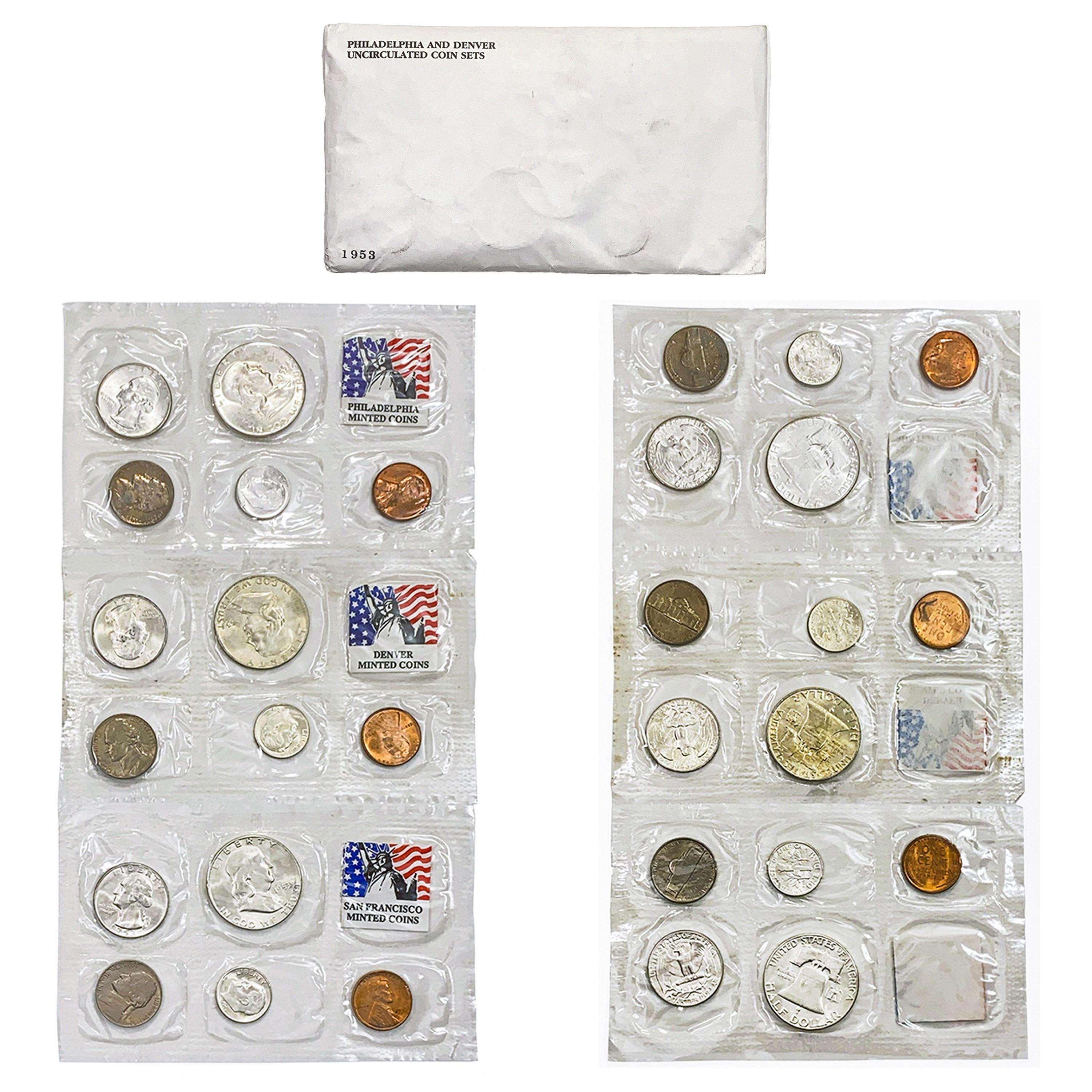 1951-1953 UNC US P, D, and S Year Sets [45 Coins]