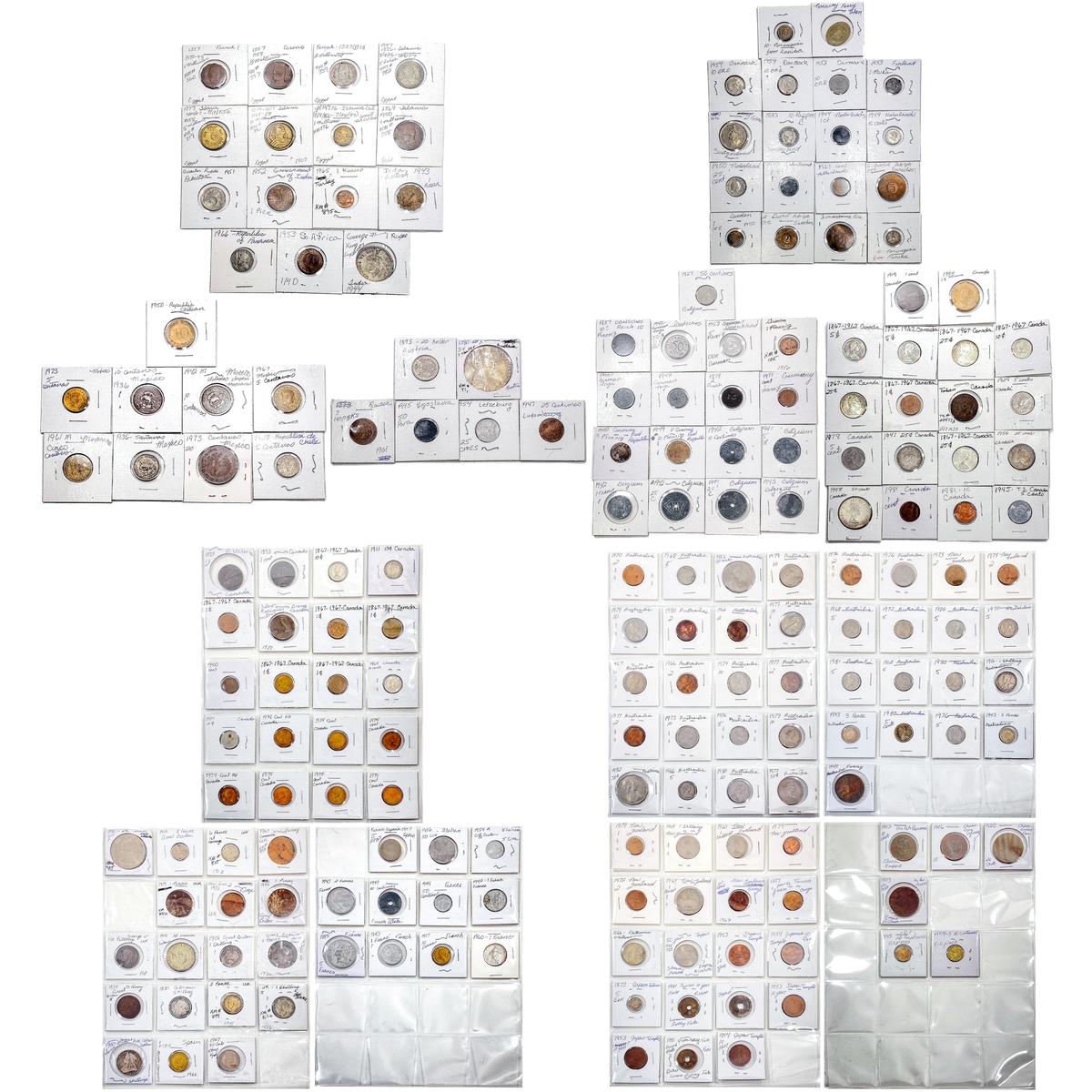 1930-1980 Large Foreign Coin Collection W/Silver [