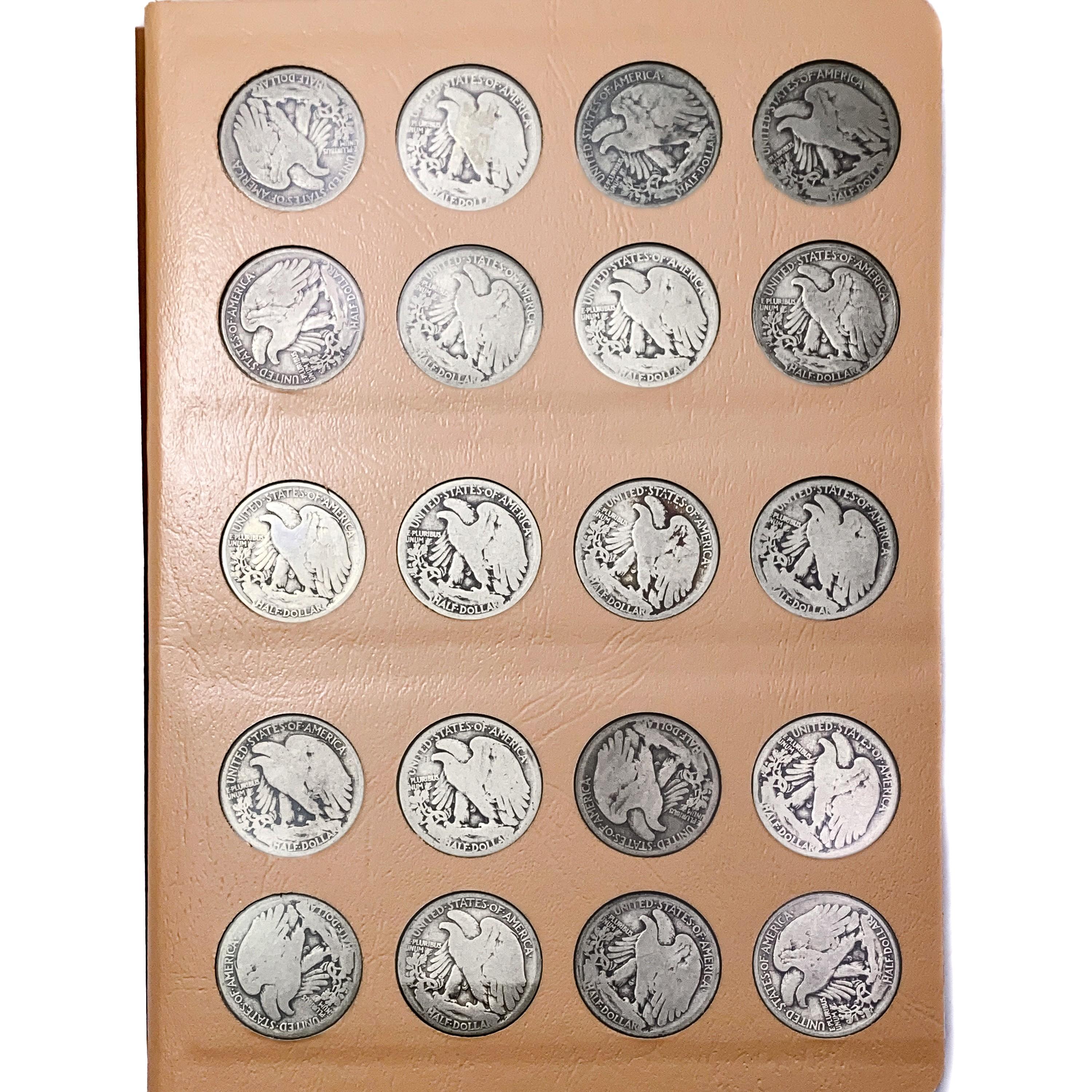 1916-1947 Complete Walking Lib. Half Dollar Set [6