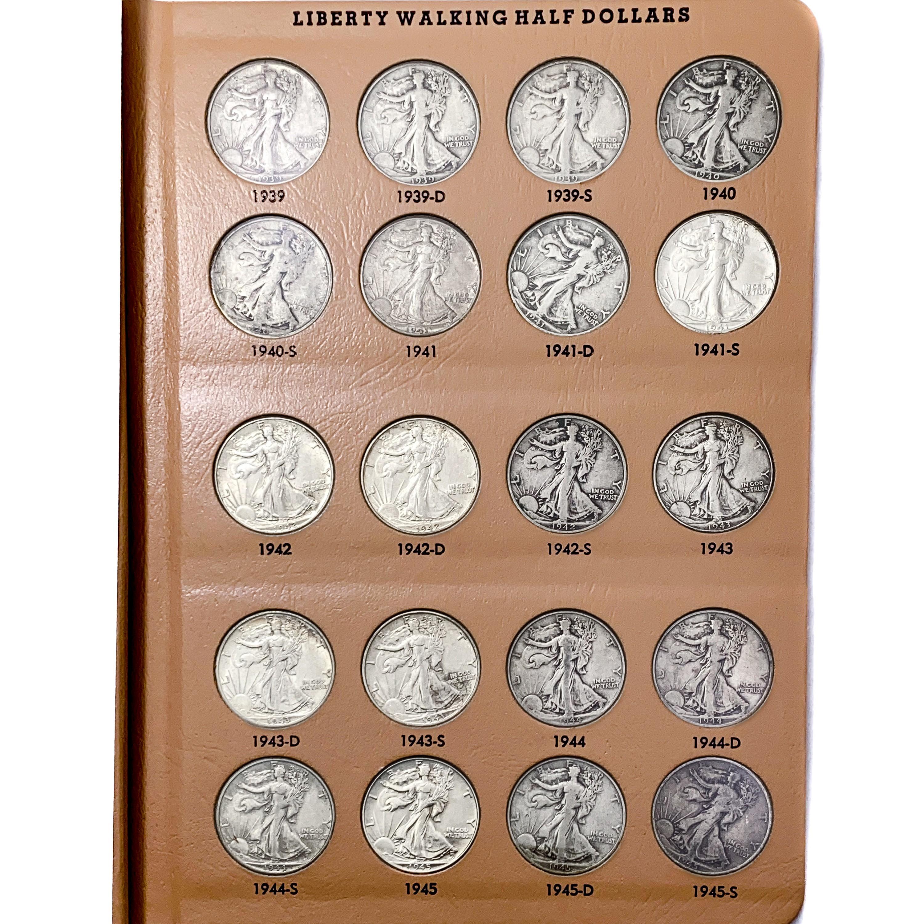 1916-1947 Complete Walking Lib. Half Dollar Set [6