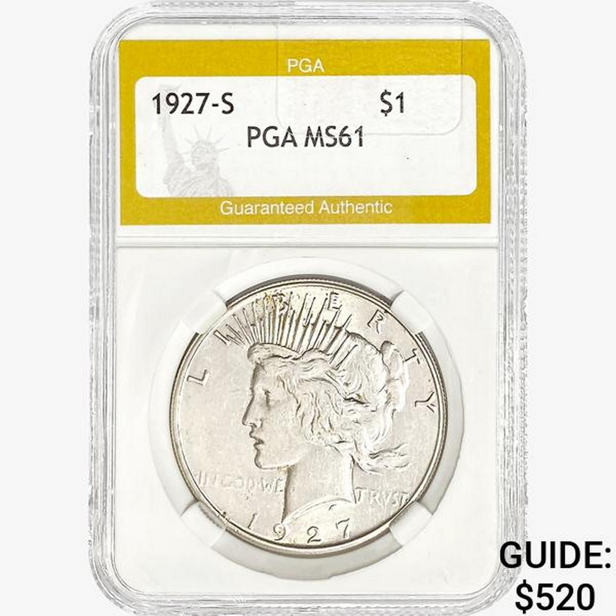 1927-S Silver Peace Dollar PGA MS61