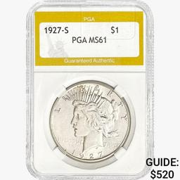 1927-S Silver Peace Dollar PGA MS61