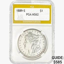 1889-S Morgan Silver Dollar PGA MS62